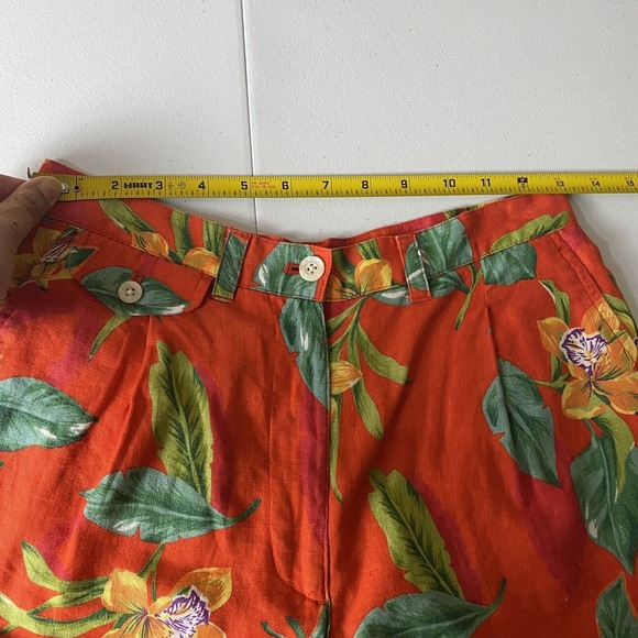 Lauren Ralph Lauren Women’s Multicolor Linen Hawaiian Floral Shorts Size 4 - Picture 8 of 10